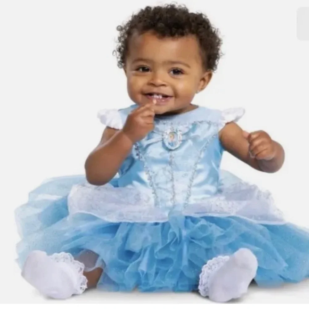 BABY DISNEY PRINCESS CINDERELLA COSTUME TUTU DRESS 12-18 MONTHS INFANT NEW